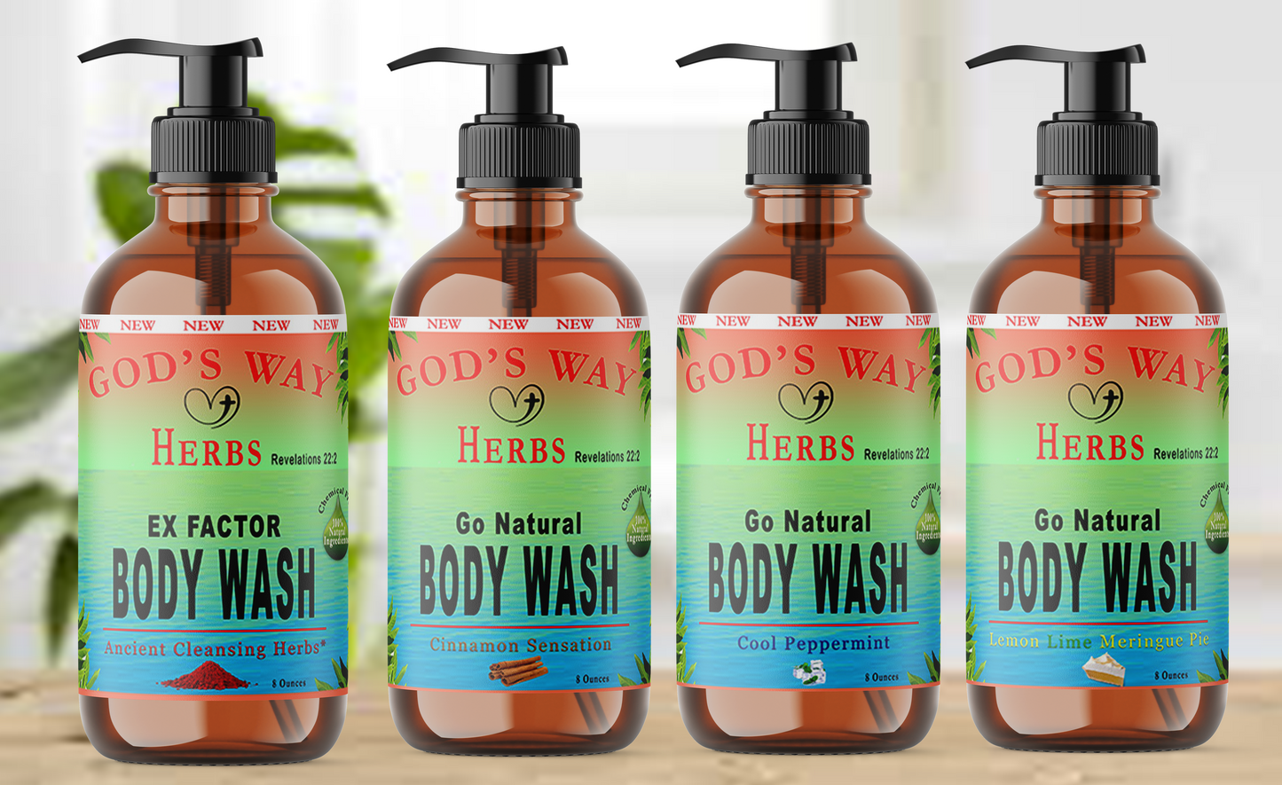 100% Natural Herbal Body Wash (8oz) by God's Way Herbs