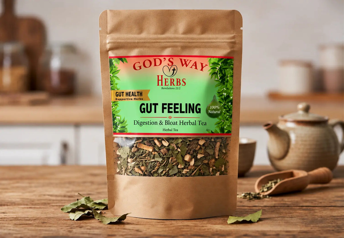 Gut Feeling Bloat & Digestion Herbal Tea – Organic Herbal Digestive Support Blend | 2–6 oz