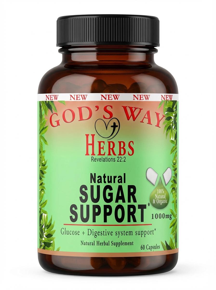 Sugar Support by Gods Way Herbs, natural supplements, heart health, sugar levels support, huereque, prodijiosa, dandelion root, nopal cactus