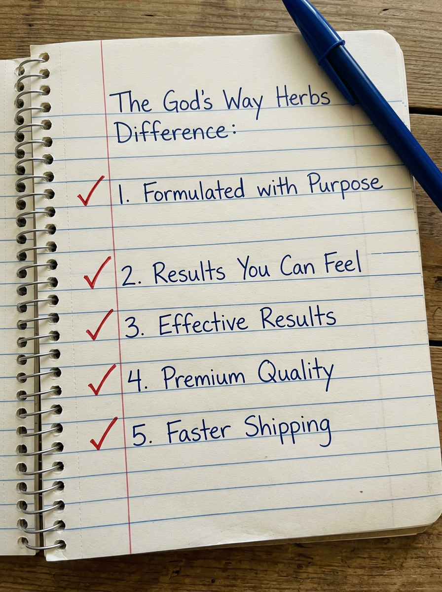 The God's Way Herbs Difference checklist