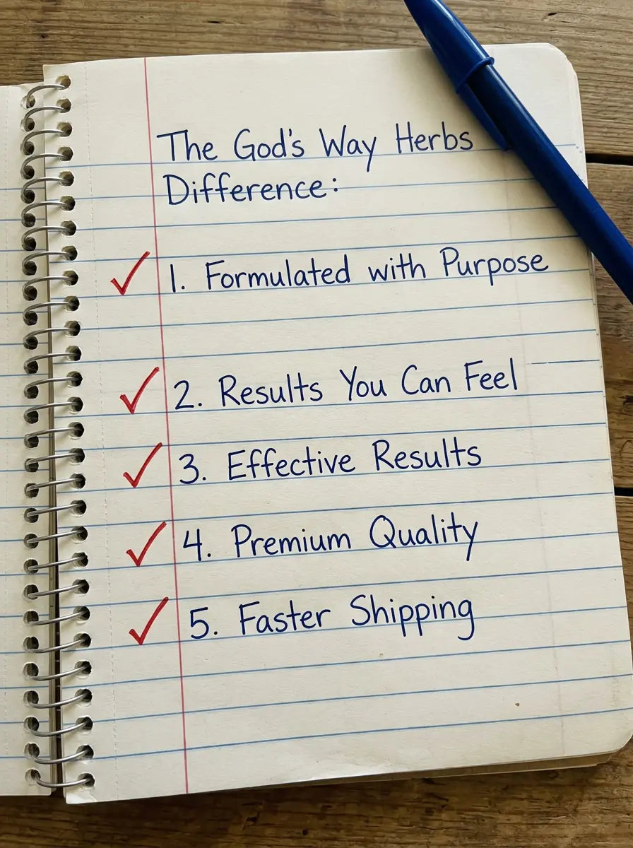 The God's Way Herbs Difference checklist