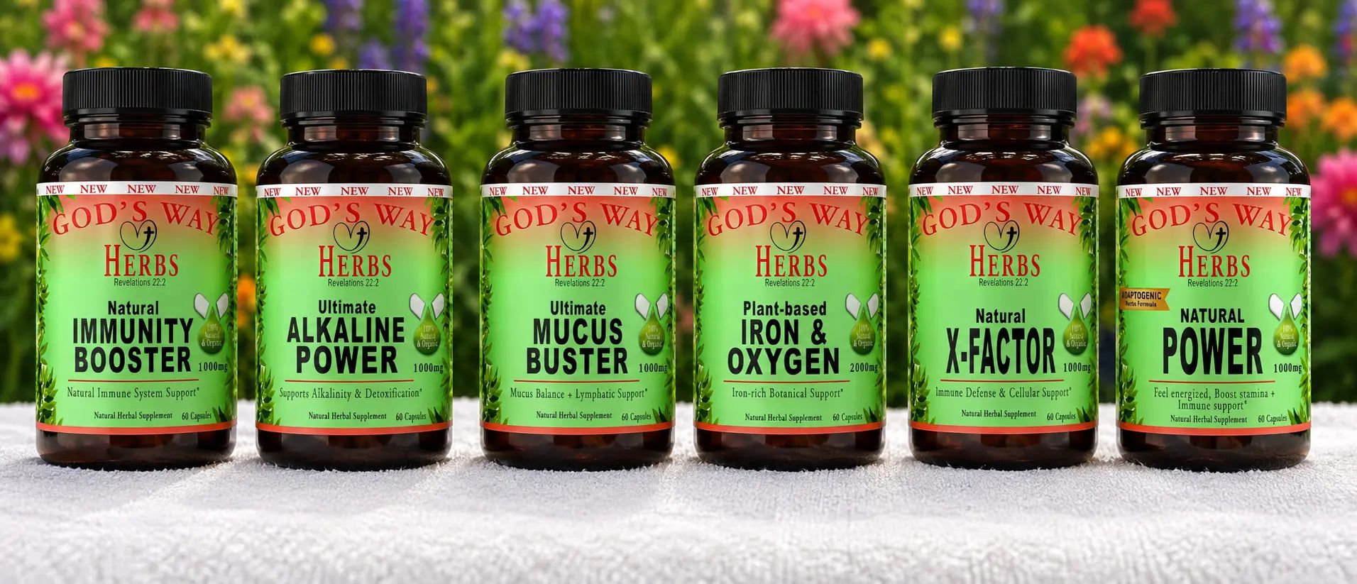 Herbal Supplements Wellness Package #3 by Gods Way Herbs includes Full Body Detox & Purifier 60ct, No Pressure 60ct heart health and digestion formula, Herbal 911 60ct promotes cellular wellness and immunity, Just Chill 60ct Calming Mood Support and Skeletor joint and mobility and thyroid health support