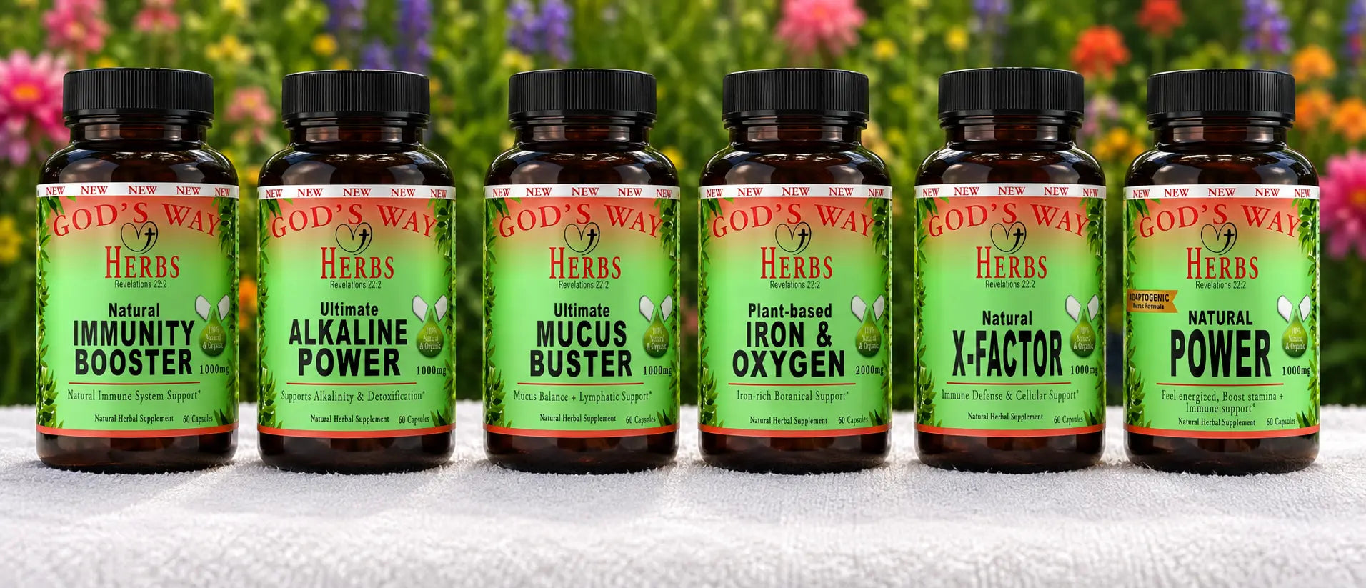 Herbal Supplements Wellness Package #3 by Gods Way Herbs includes Full Body Detox & Purifier 60ct, No Pressure 60ct heart health and digestion formula, Herbal 911 60ct promotes cellular wellness and immunity, Just Chill 60ct Calming Mood Support and Skeletor joint and mobility and thyroid health support