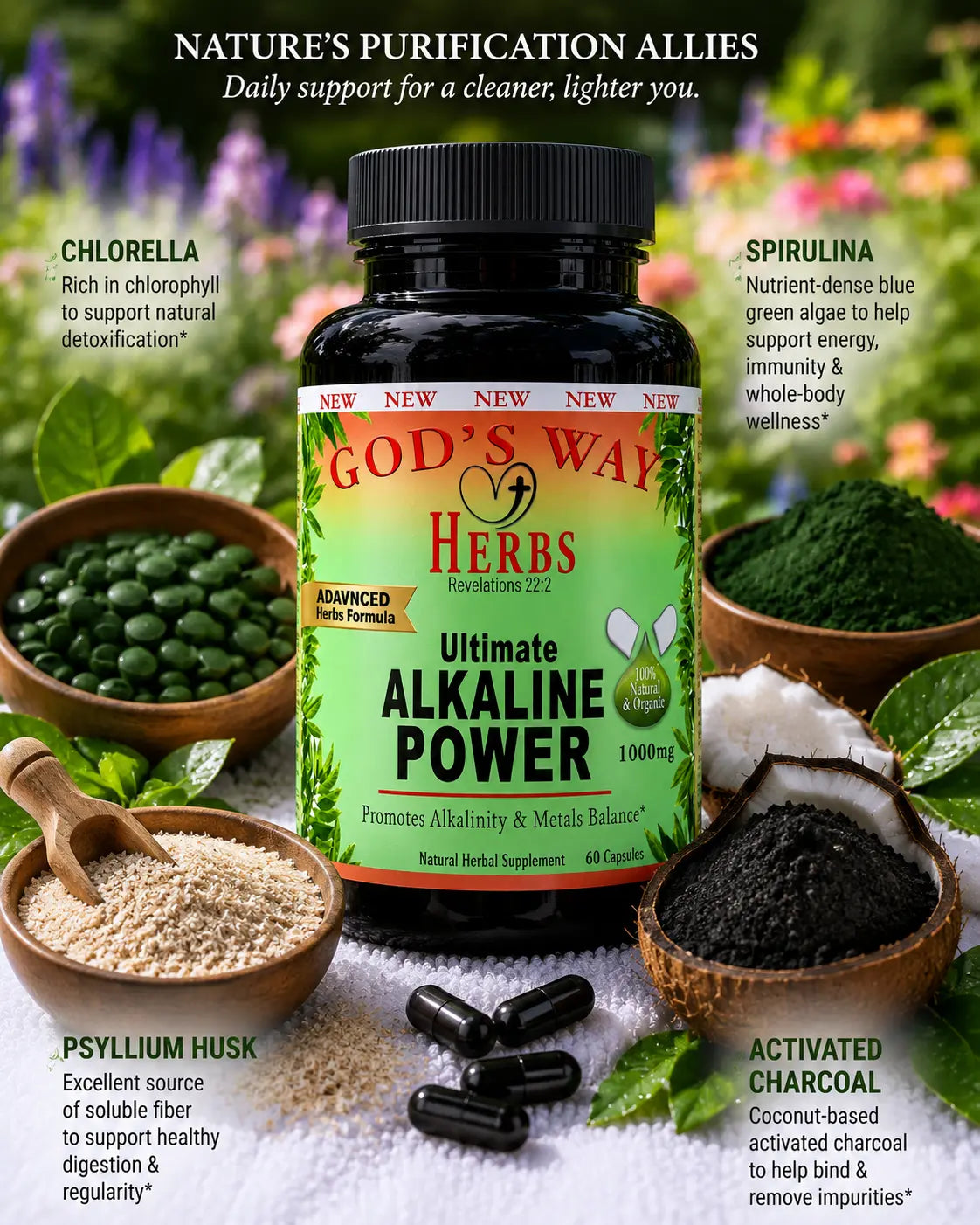 Alkaline Detox Supplement God's Way Herbs