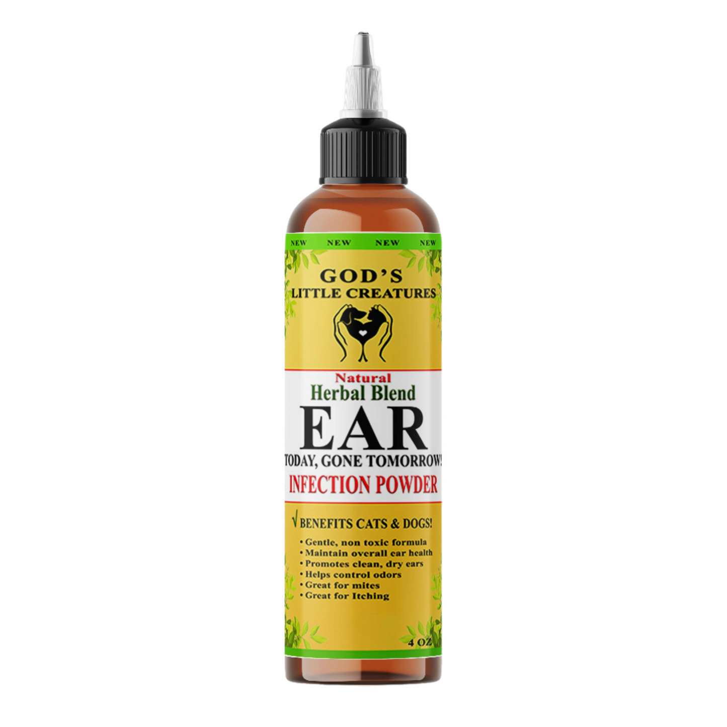 Ear Today Gone Tomorrow 4oz Natural herbal infection powder by Gods Little Creatures