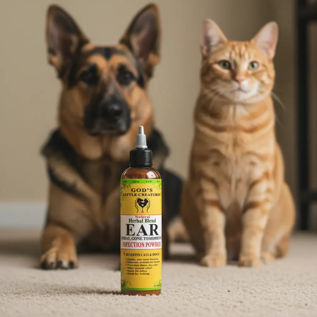 Natural Ear Powder for Pets, herbal formula