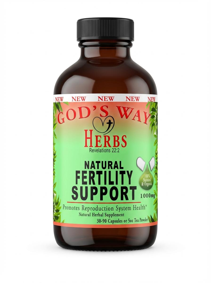 Fertility Support Herbal supplement with damiana, red clover, raspberry leaf, Angelica root, dong quai and more by Gods Way Herbs 