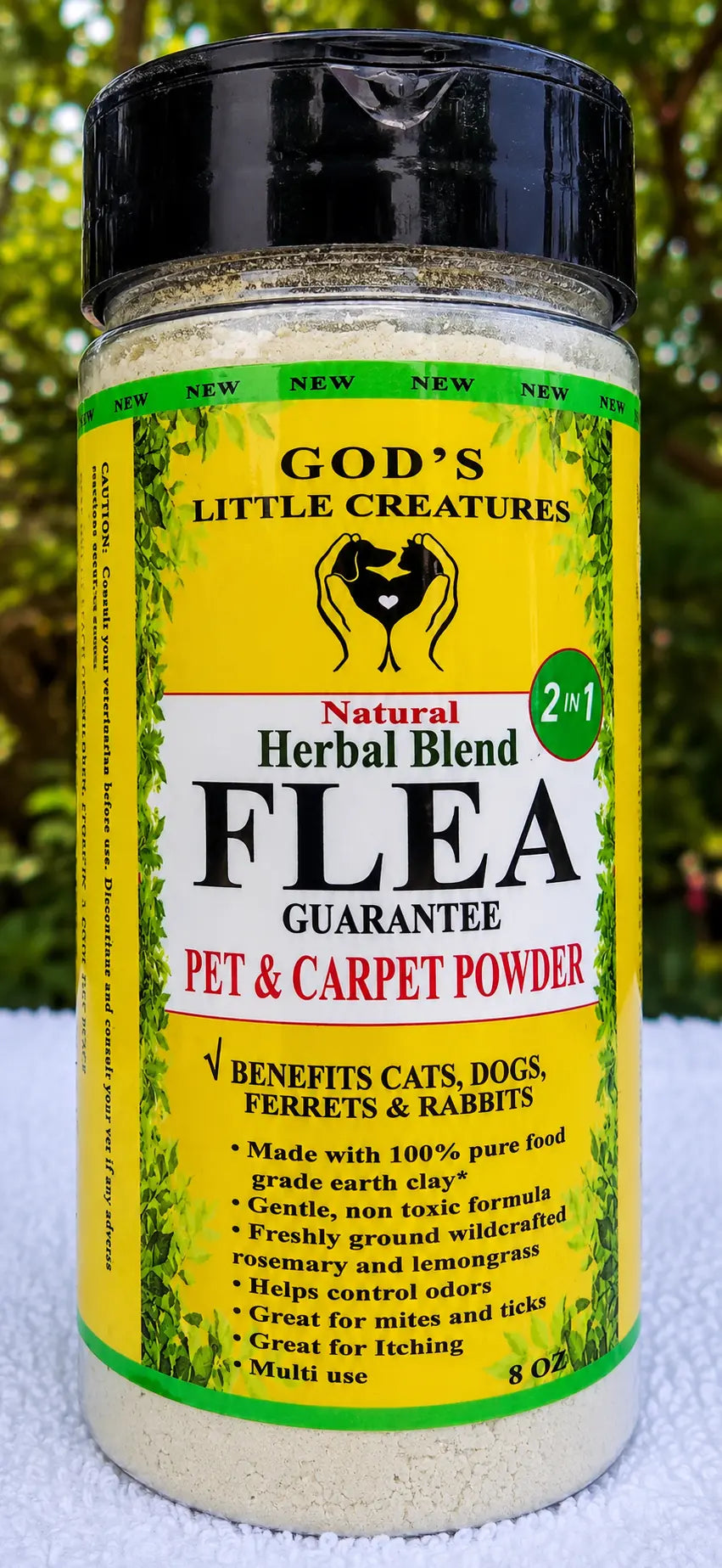 Natural Herbal Flea Powder for pets and carpets.