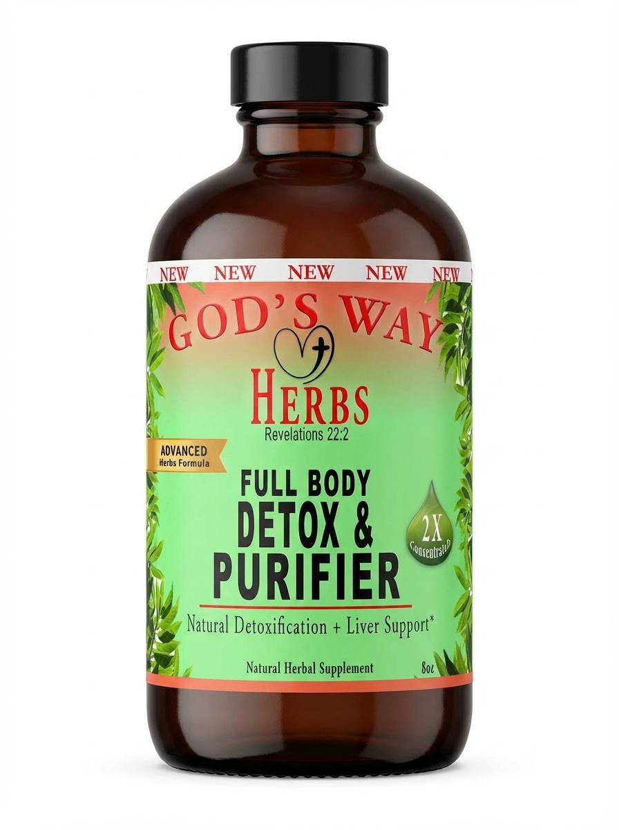 Natural detoxification and Liver Support Herbal Supplement with elderberry, chaparral, yellowdock and burdock root.