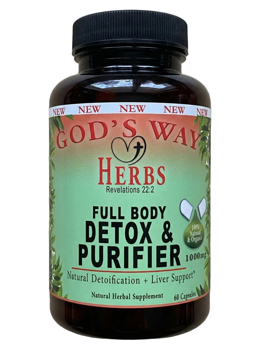 Natural detoxification and Liver Support Herbal Supplement with elderberry, chaparral, yellowdock and burdock root.