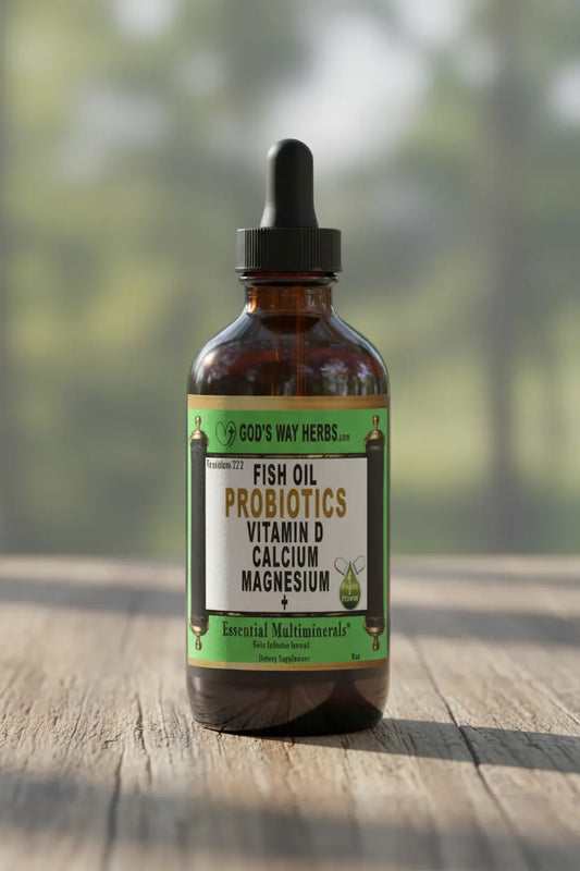 Natural Essential Multiminerals Herbal Tincture made with fish oil, omega 3, prebiotics, probiotics, calcium, magnesium, vitamin d, natural supplement, liquid ,tonic