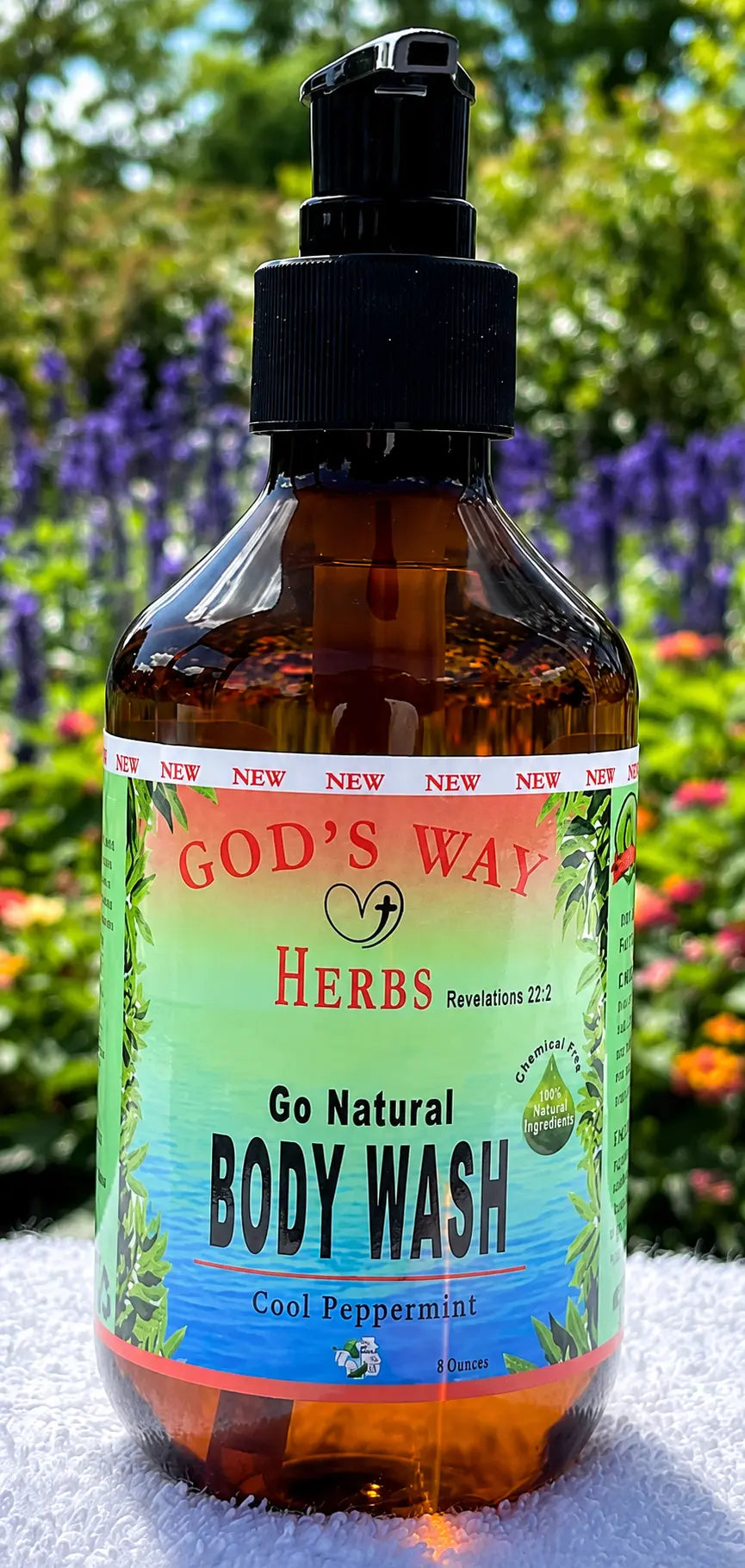 Go Natural Cool Mint Herbal Body Wash 8oz by God's Way herbs.