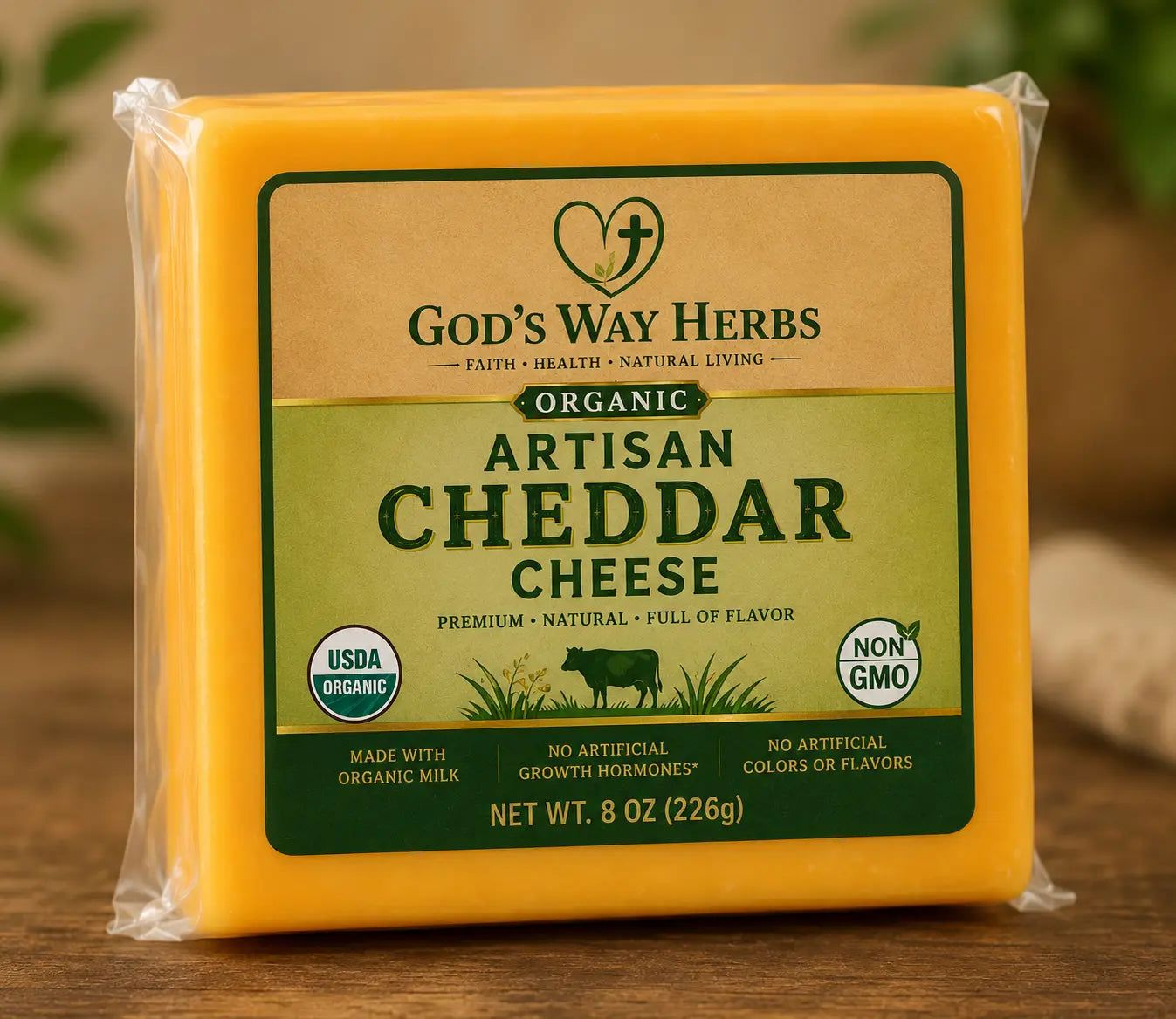 Artisan Cheese (Cheddar) God's Way Herbs