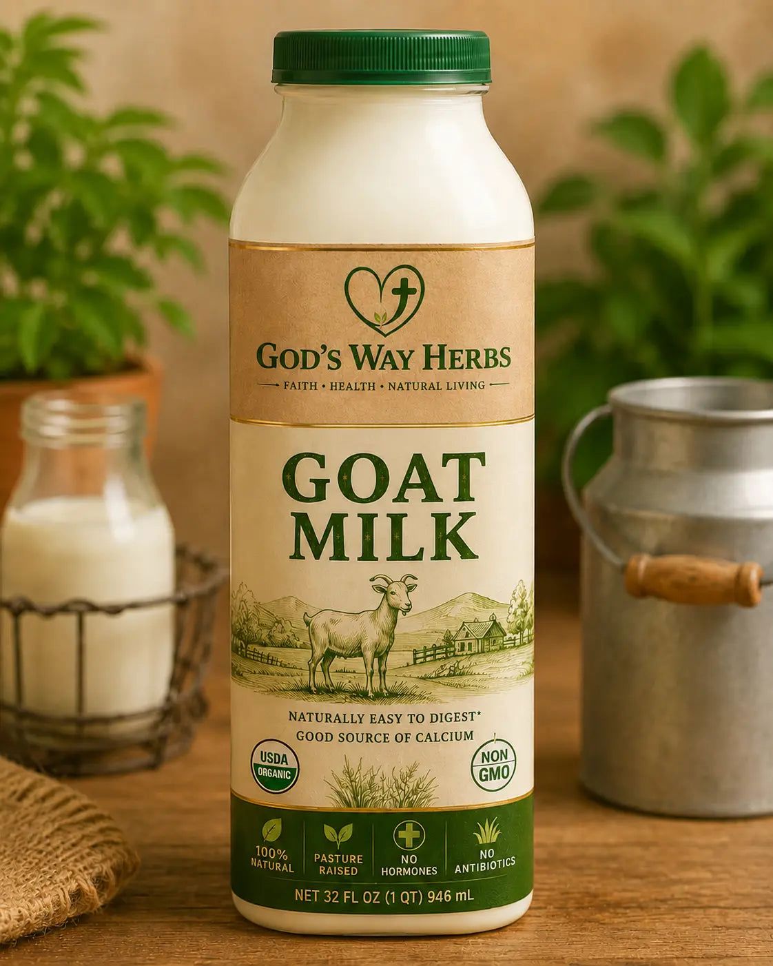 Grade A Goat Milk 32oz God's Way Herbs