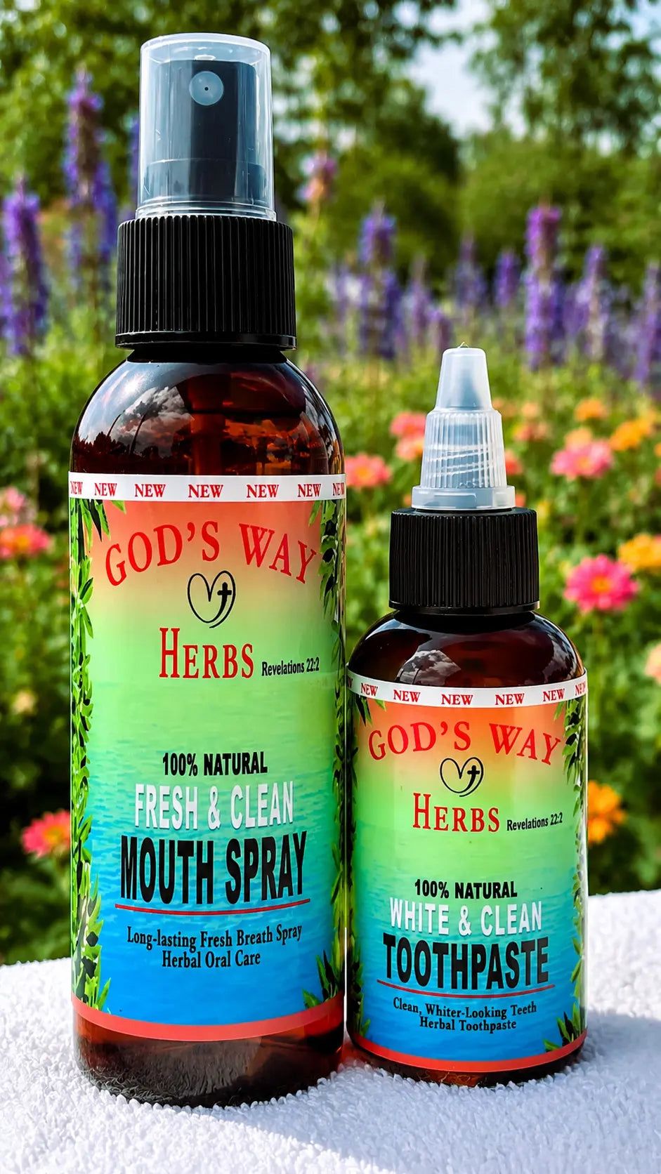 Natural herbal oral Care Package with White & Clean Herbal Toothpaste and Fresh & Clean Herbal Mouth Spray.