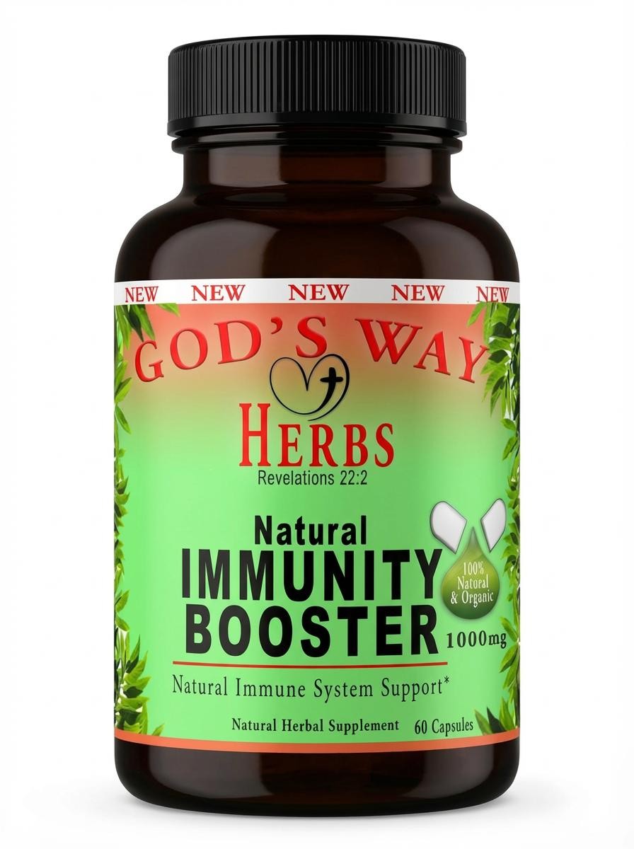 Immunity Booster (60ct) Natural Immunity Support Supplements, echinacea, ginger, pau darco, black walnut, astragalus by God's Way Herbs,