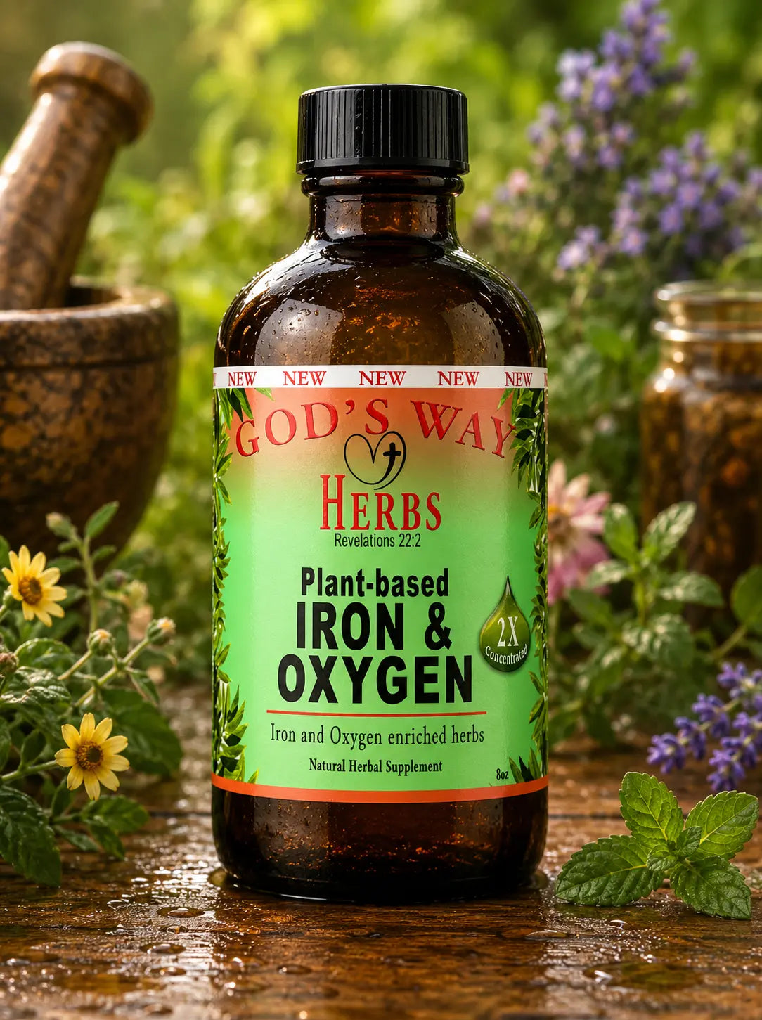 Iron & Oxygen (Plant-Based Iron Supplement) God's Way Herbs