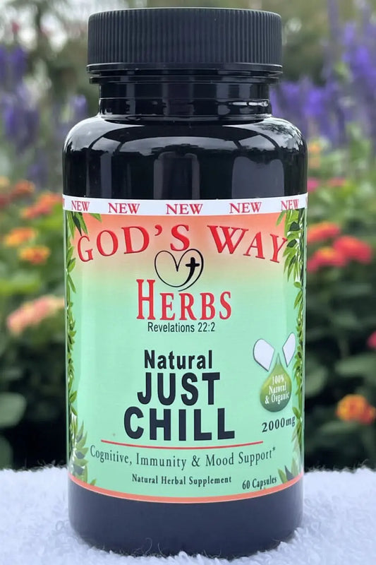 Just Chill (Calm & Mental Clarity Herbal Support Formula) God's Way Herbs