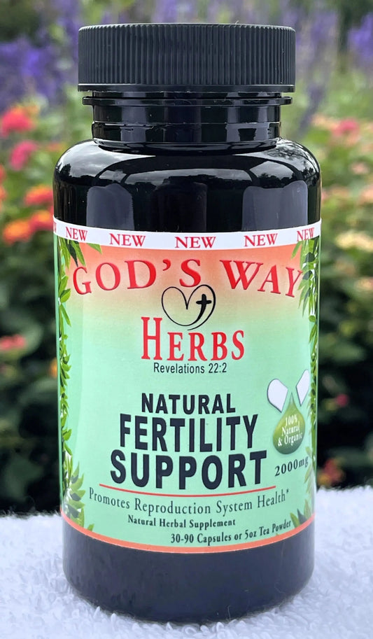 Fertility Support Herbal supplement with damiana, red clover, raspberry leaf, Angelica root, dong quai and more by Gods Way Herbs 