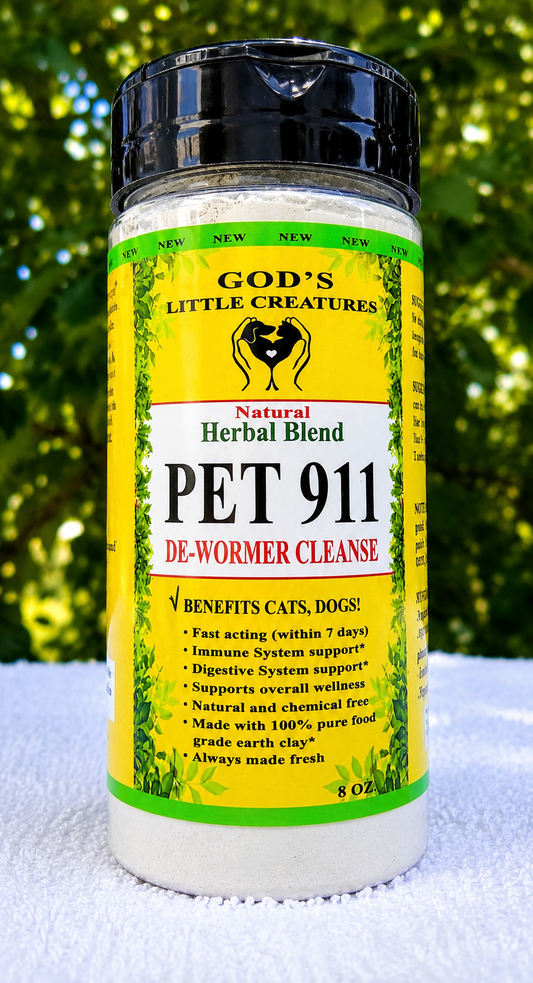 Pet 911 Dewormer 8ozNatural herbal formula for dogs and cats by Gods Little Creatures