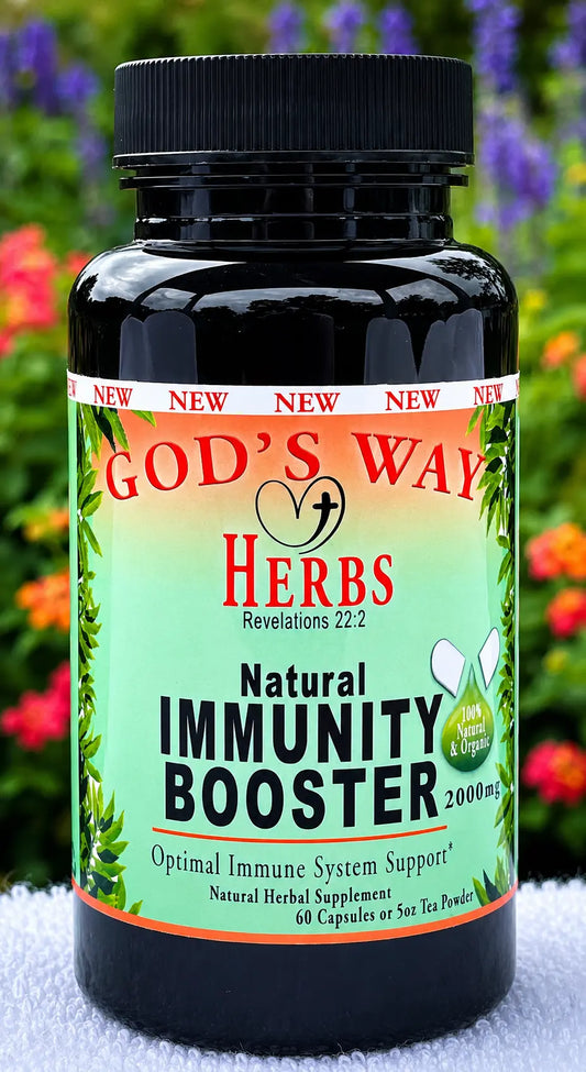 Immunity Booster (60ct) Natural Immunity Support Supplements, echinacea, ginger, pau darco, black walnut, astragalus by God's Way Herbs,