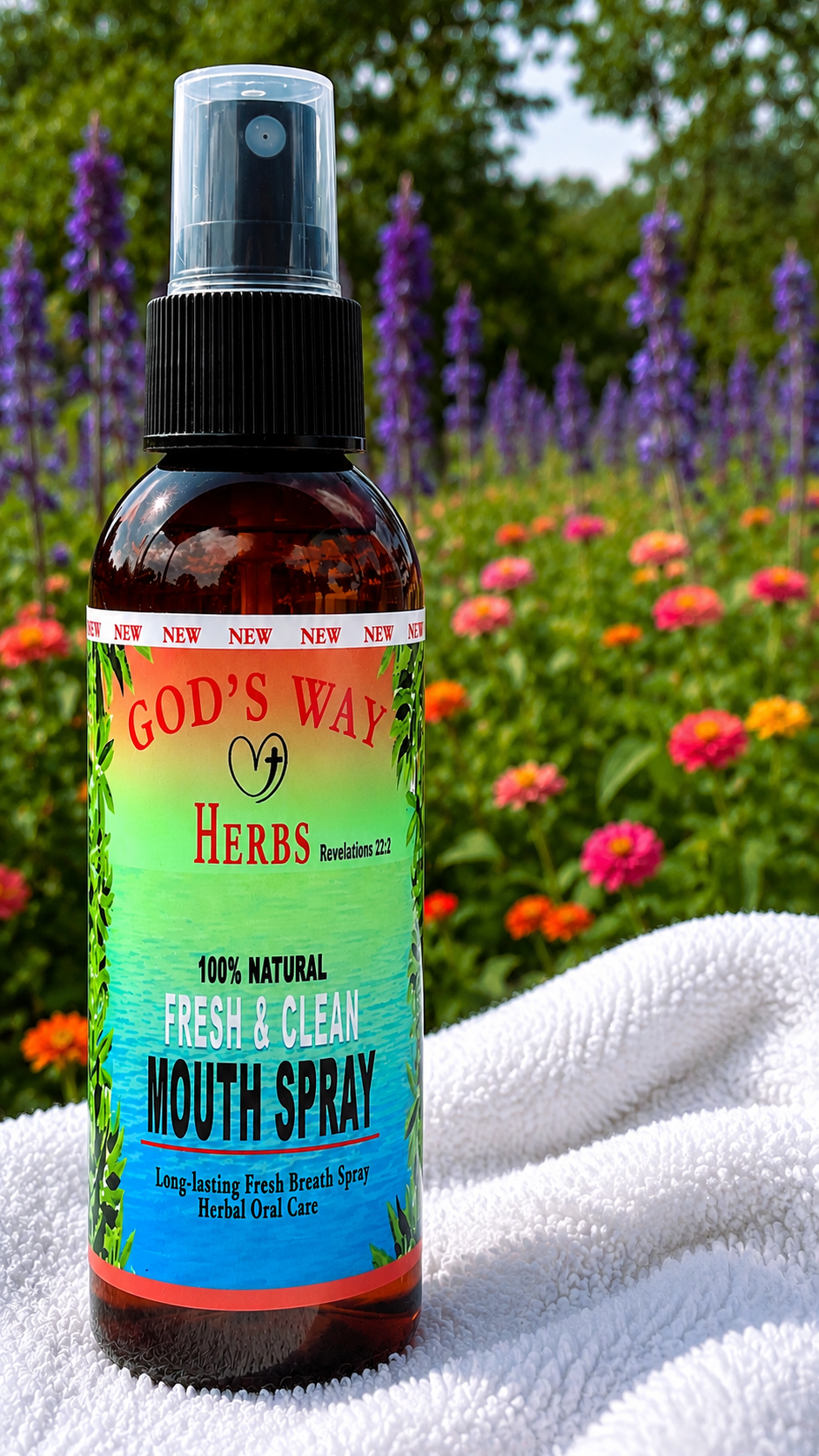 Vegan Herbal Mouthwash by God's Way Herbs, Fresh & Clean Mouth Spray.