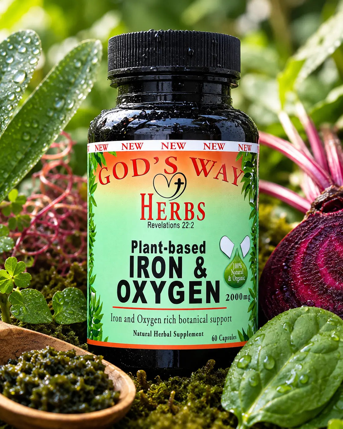 Natural Plant based Iron Botanical Support supplement.