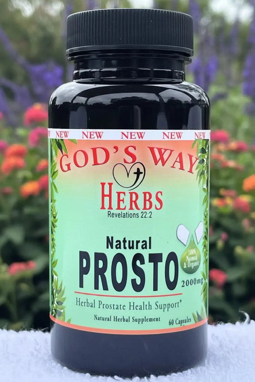 Prosto (60ct) Herbal Support for Men's Wellness by God's Way Herbs, yohimbe, saw palmetto, uva ursi, nettle, 