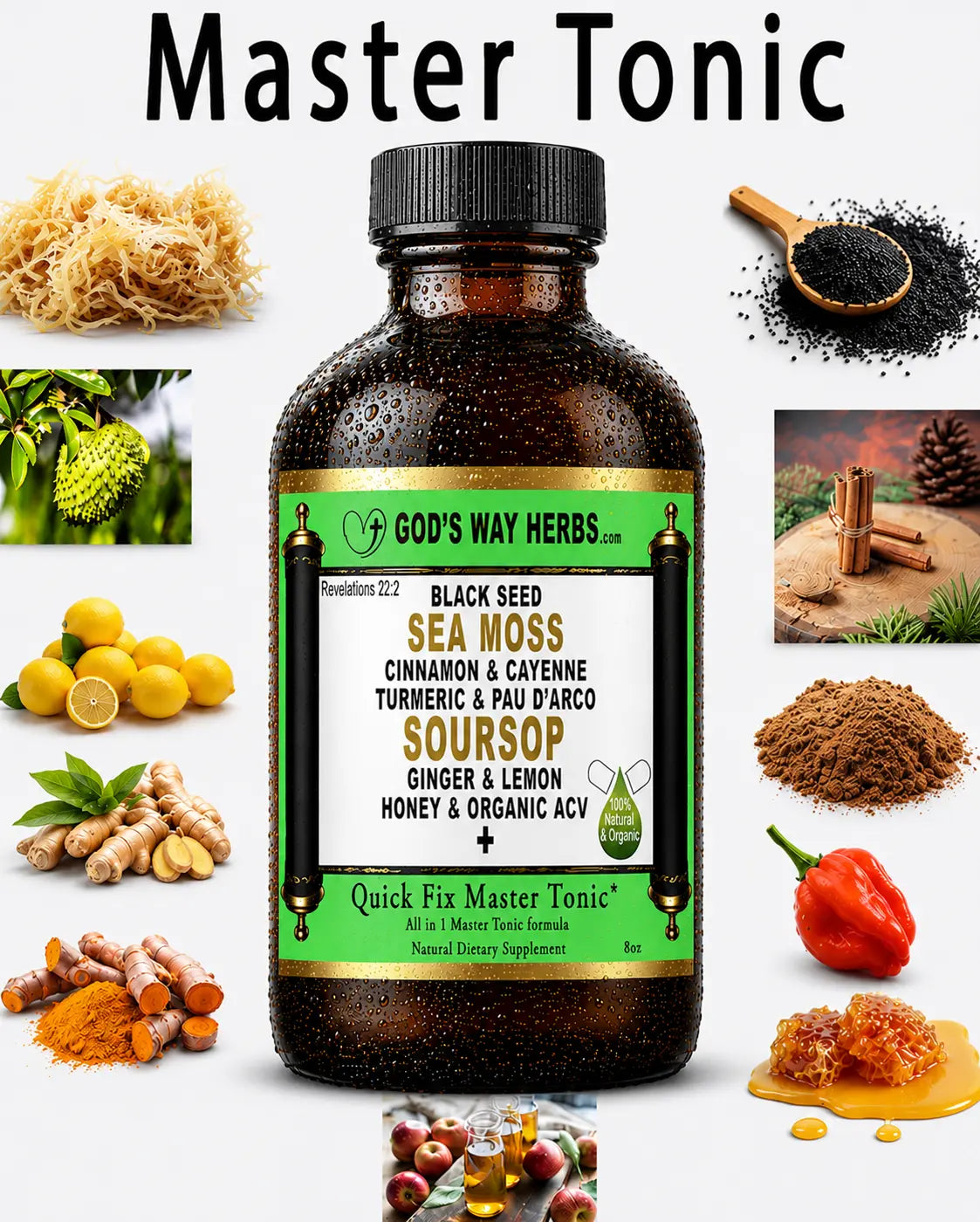 Herbal Master Tonic Supplement for Immunity & Full Body Support | Quick Fix God's Way Herbs
