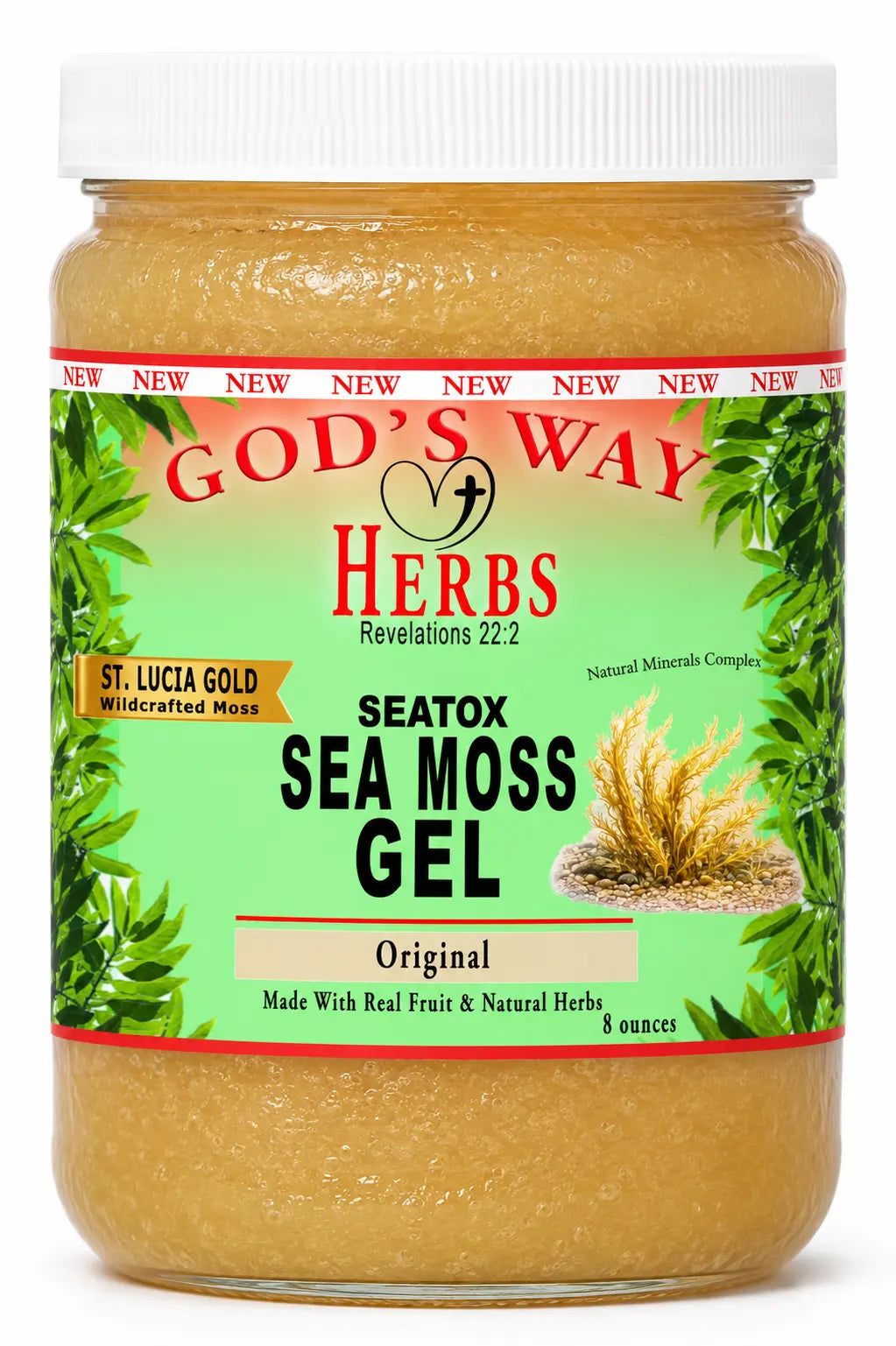 St. Lucia Gold Sea Moss Gel by God's Way Herbs, original.