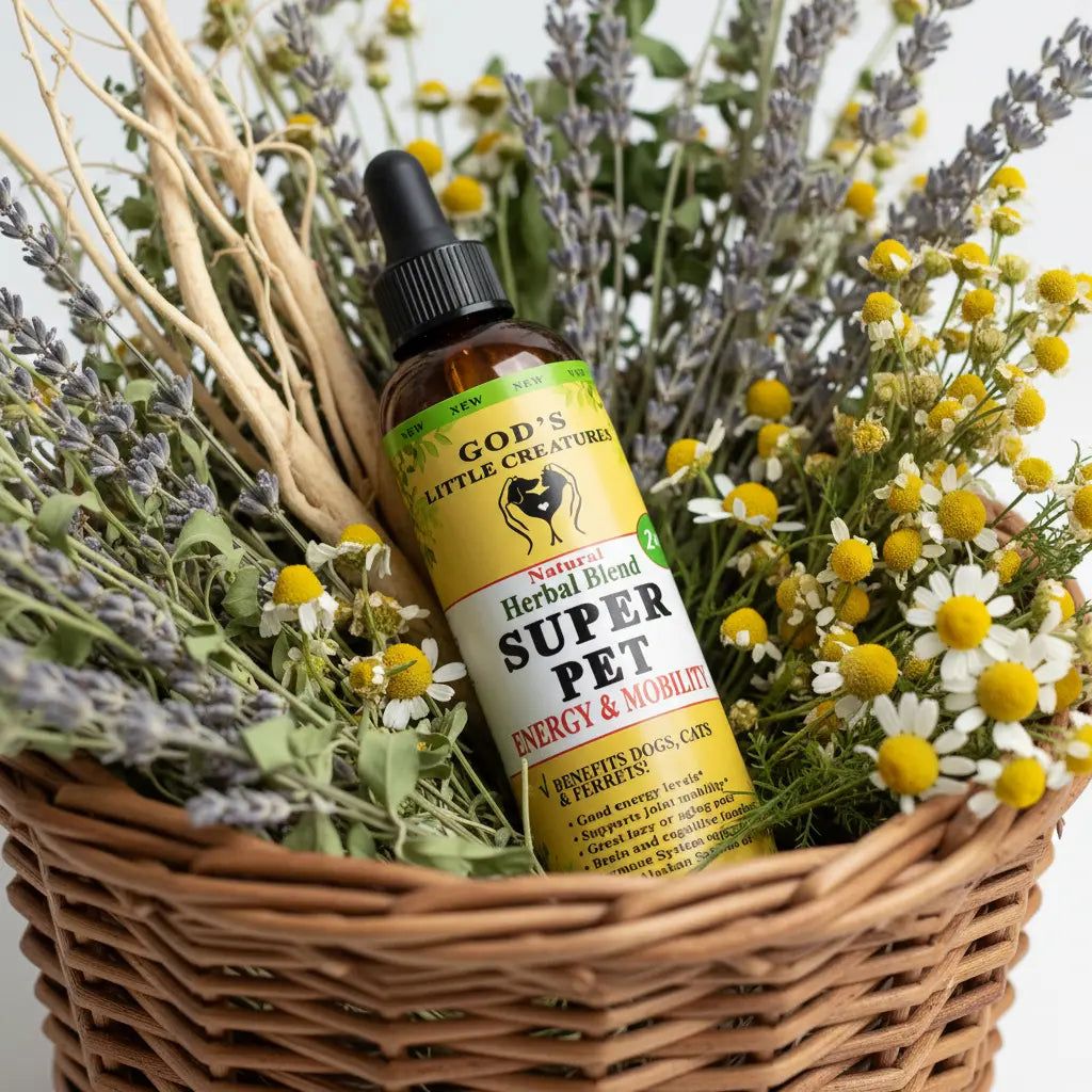 Super Pet natural herbal supplement, energy, mobility, pets, dogs, cats, ferrets