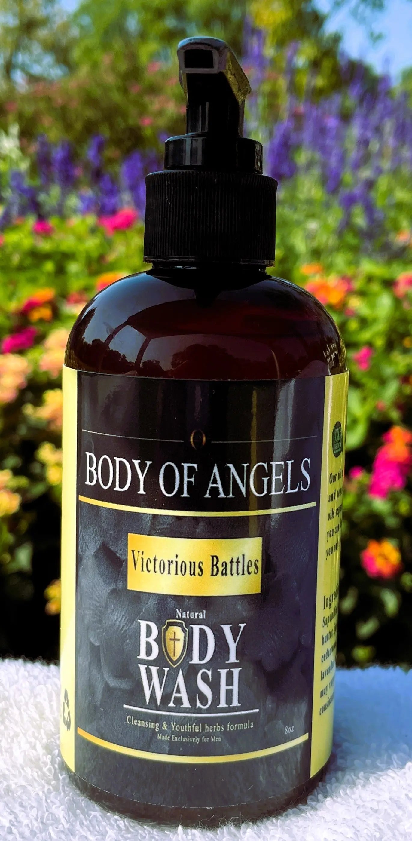 Victorious Battles, Natural herbal Body Wash 8oz, patchouli, cedarwood, sandalwood, lavender, tea tree, jojoba oil, rosemary and many more wildcrafted herbs by Gods Way Herbs
