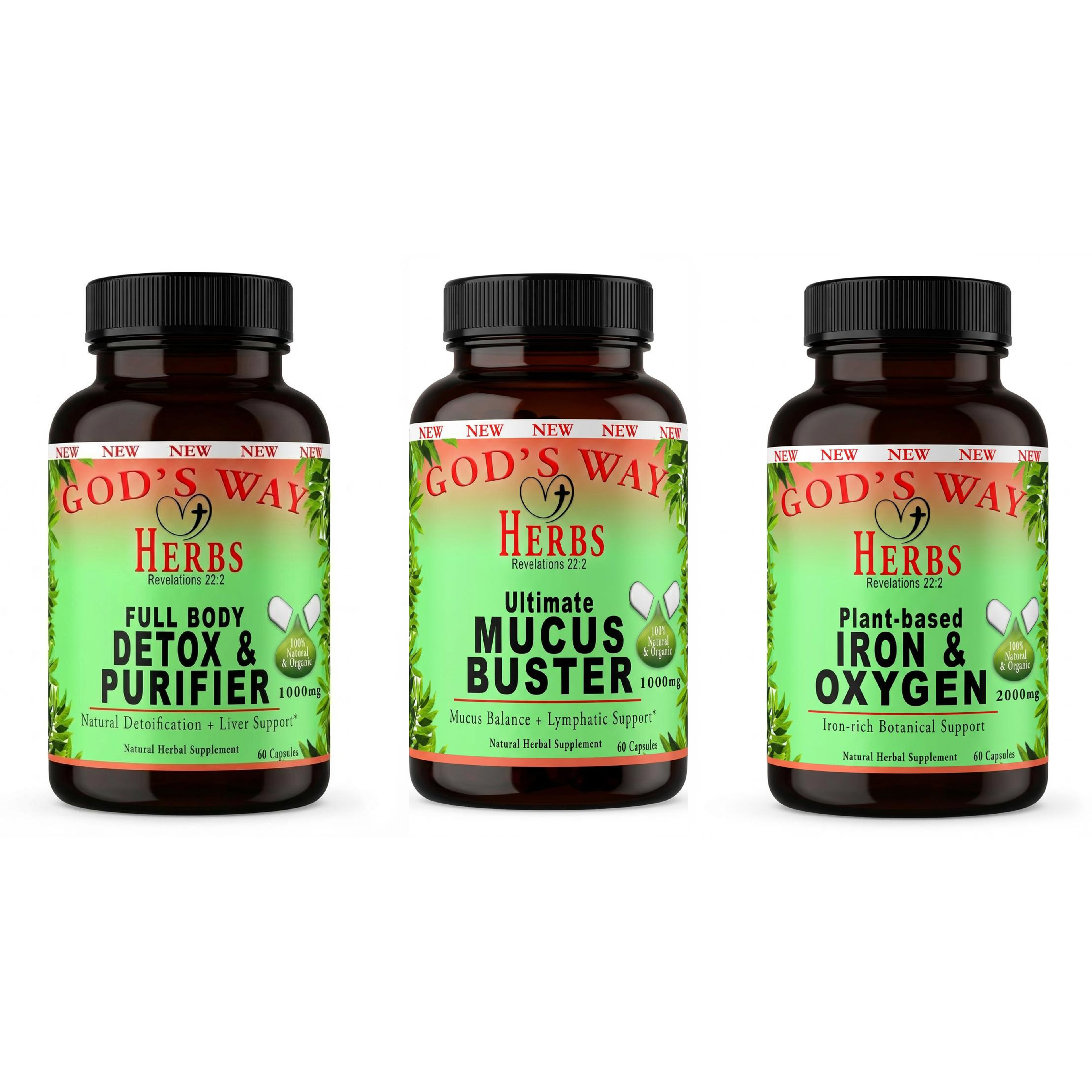 Water Fasting Support Package by Gods Way Herbs, Natural Detoxification and Plant-based Mineral Support