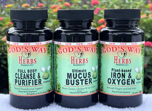 Water Fasting Support Package by Gods Way Herbs, Natural Detoxification and Plant-based Mineral Support