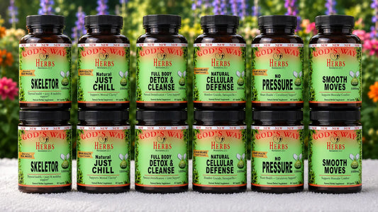 Total Body wellness Herbal Supplements Support Package #3 with 2 Full Body Detox & Cleanse 60ct, 2 No Pressure 60ct heart health and digestion formula, 2 Cellular Defense 60ct promotes cellular wellness and immunity, 2 Just Chill 60ct Calming Mood Support and 2 Skeletor joint and mobility and thyroid health support and 2 Smooth Move muscular tension support health supplements.