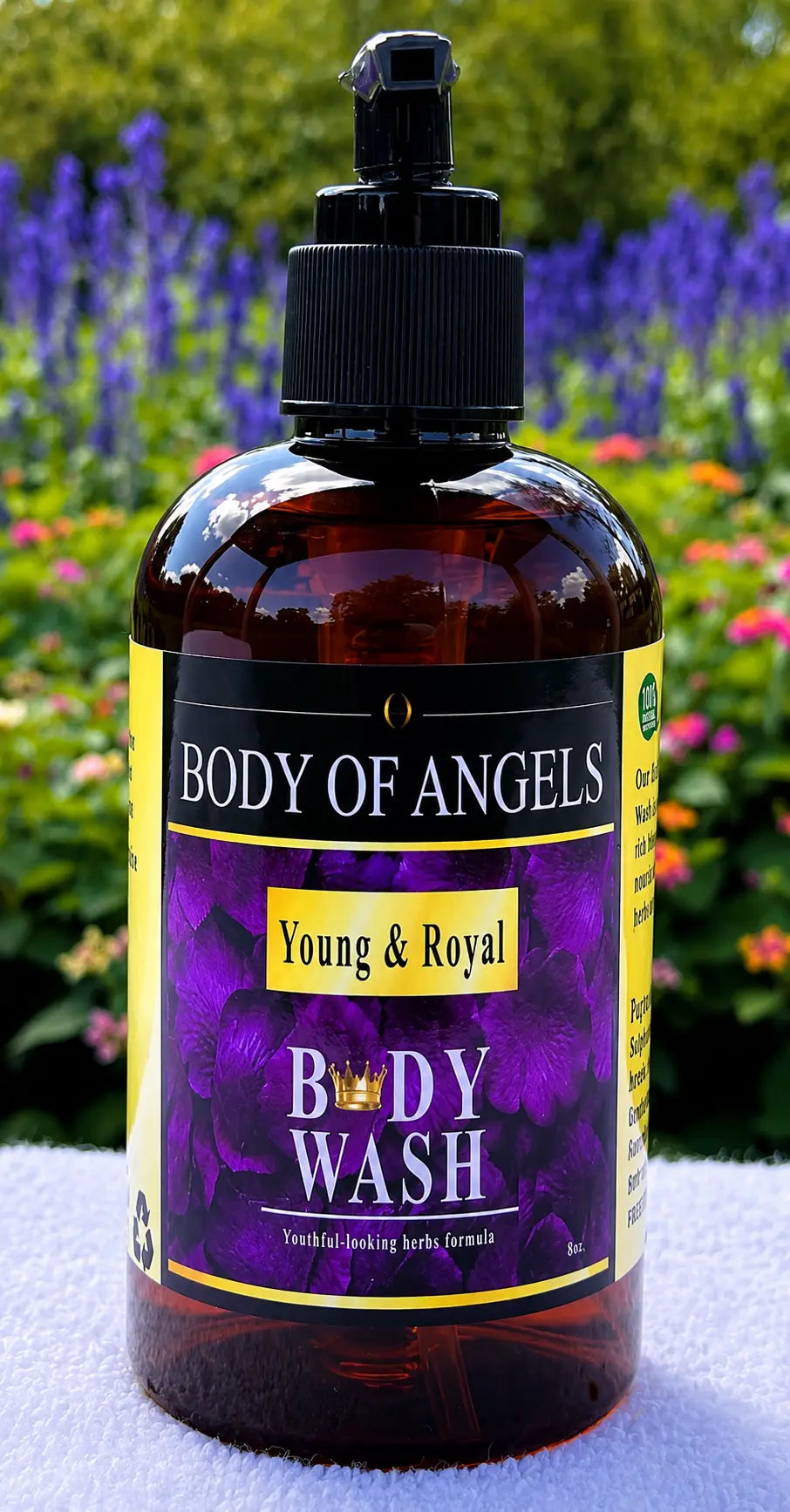 Young & Royal, Natural herbal Body Wash 8oz with frankincense, myrrh, lavender, tea tree, jojoba oil, rosemary and many more wildcrafted herbs by Gods Way Herbs,