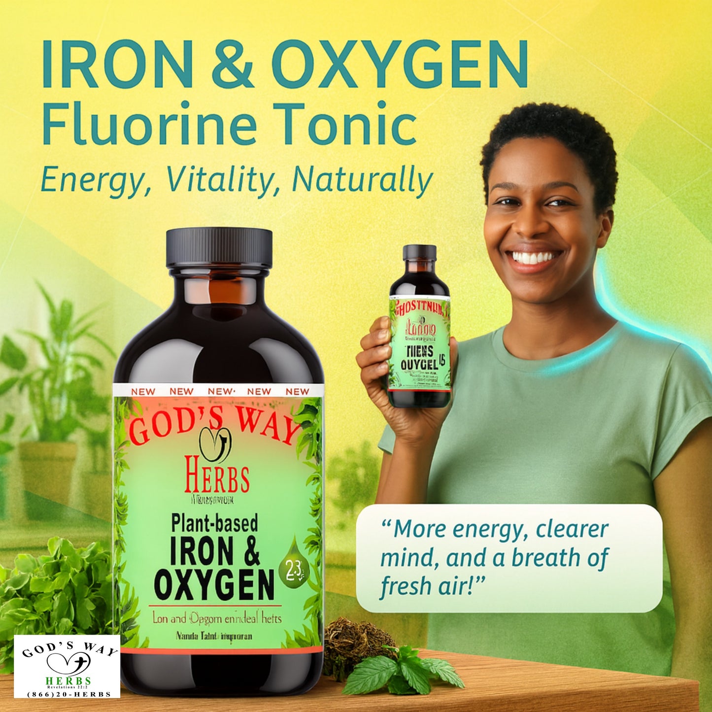 Iron & Oxygen (60ct) Dr. Sebi inspired Supplement & Tonic by God's Way Herbs