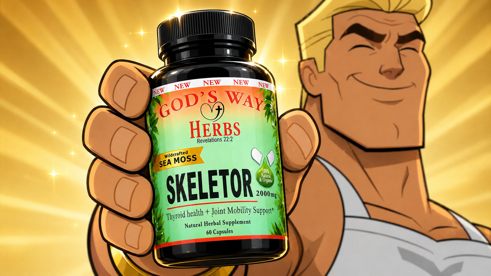 Skeletor joint and mobility Herbal Supplement formula by God's Way Herbs 